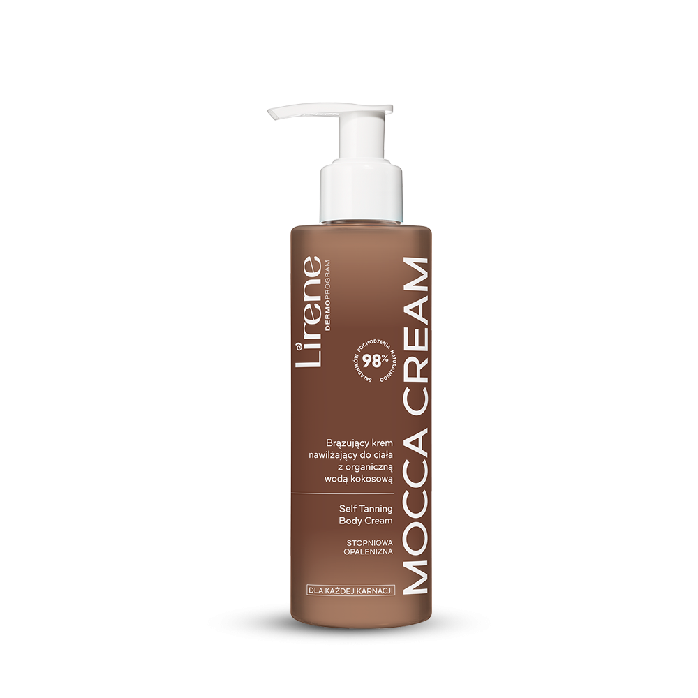 Lirene Perfect Tan Brązujący Krem Nawilżający Do Ciała Z Organiczną Wodą Kokosową Mocca Cream 